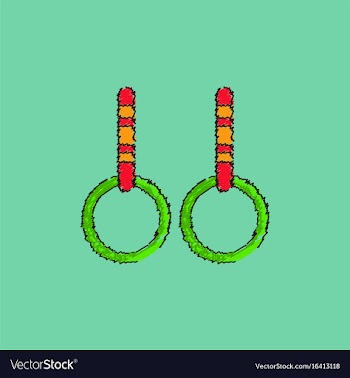 Gymnastics rings in hatching style vector image