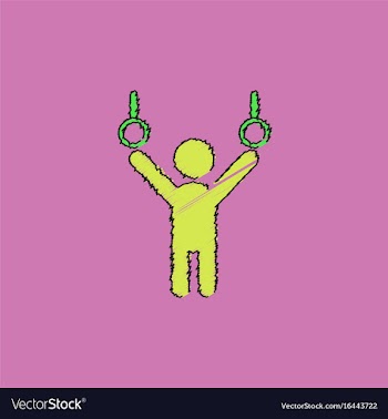 Gymnastics rings in hatching style vector image