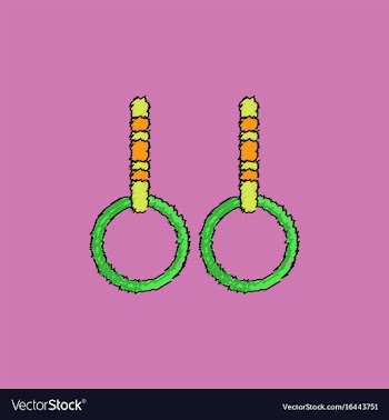 Gymnastics rings in hatching style vector image