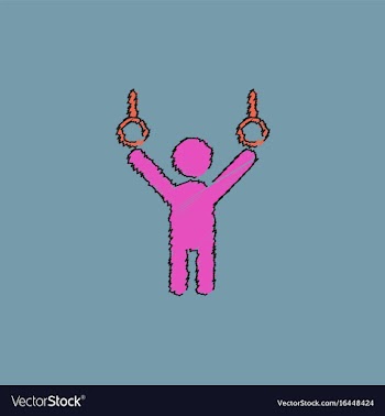 Gymnastics rings in hatching style vector image