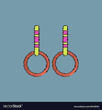 Gymnastics rings in hatching style vector image