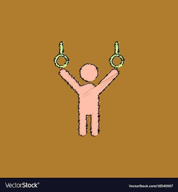 Gymnastics rings in hatching style vector image