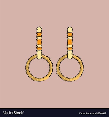 Gymnastics rings in hatching style vector image