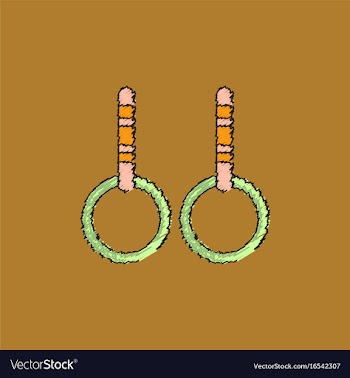 Gymnastics rings in hatching style vector image