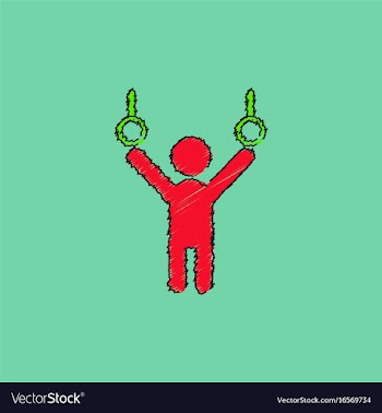 Gymnastics rings in hatching style vector image
