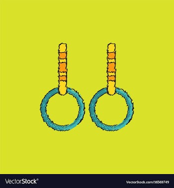 Gymnastics rings in hatching style vector image