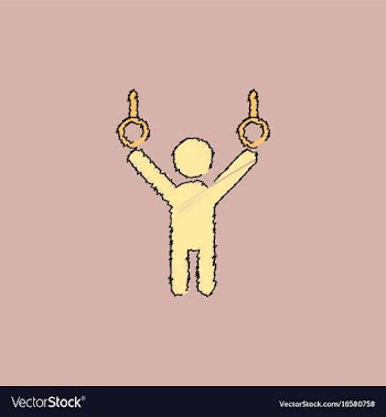 Gymnastics rings in hatching style vector image