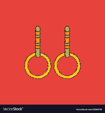Gymnastics rings in hatching style vector image