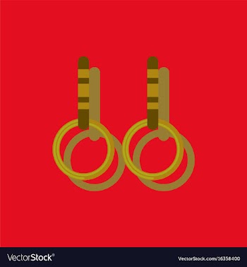Gymnastics rings in sticker style vector image
