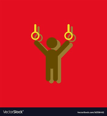 Gymnastics rings in sticker style vector image