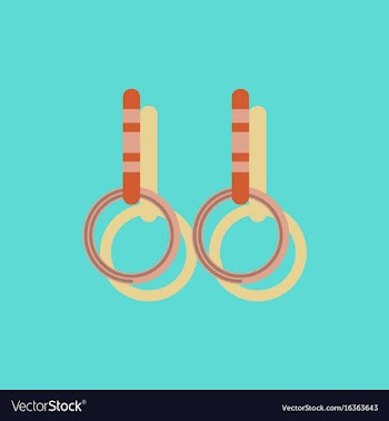 Gymnastics rings in sticker style vector image