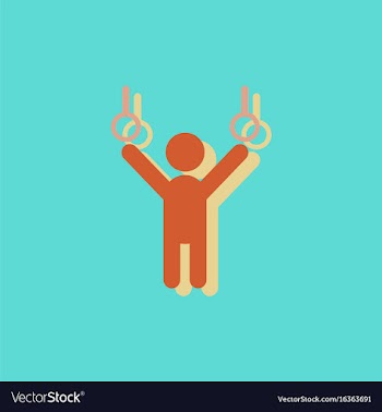 Gymnastics rings in sticker style vector image