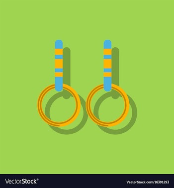 Gymnastics rings in sticker style vector image