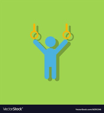 Gymnastics rings in sticker style vector image