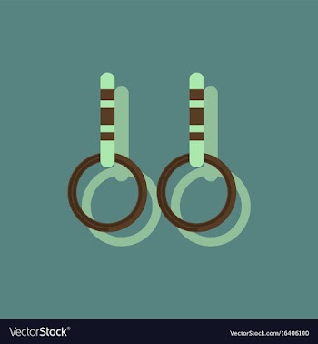 Gymnastics rings in sticker style vector image