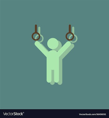 Gymnastics rings in sticker style vector image