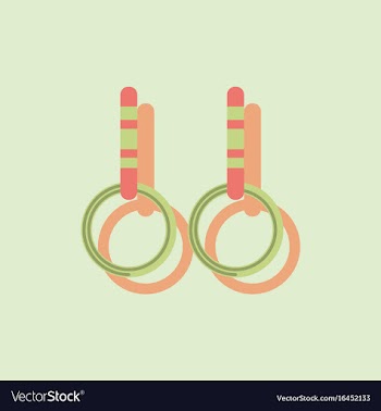Gymnastics rings in sticker style vector image