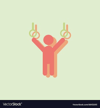 Gymnastics rings in sticker style vector image