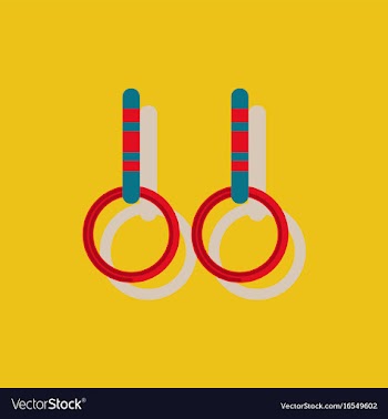 Gymnastics rings in sticker style vector image