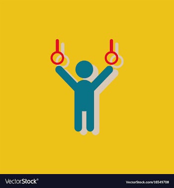 Gymnastics rings in sticker style vector image
