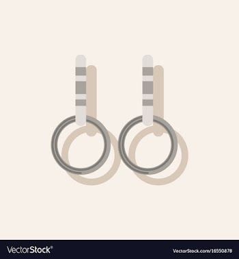 Gymnastics rings in sticker style vector image