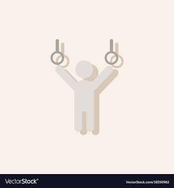 Gymnastics rings in sticker style vector image
