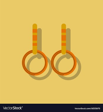 Gymnastics rings in sticker style vector image