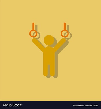 Gymnastics rings in sticker style vector image