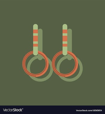 Gymnastics rings in sticker style vector image