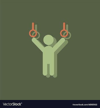 Gymnastics rings in sticker style vector image