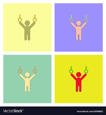 Gymnastics rings set vector image