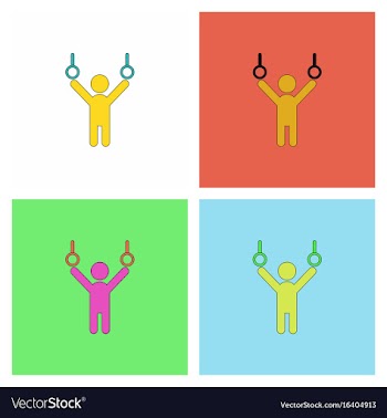 Gymnastics rings set vector image