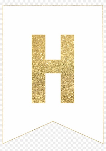 H Gold Alphabet Banner Letter - Free Printable Ramadan Decoration