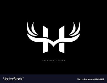 h letter design wing shape logo