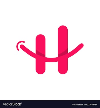 H smile logo template vector image