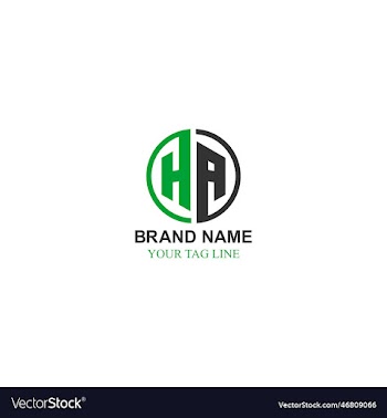 ha typography monogram ha company name