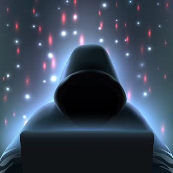 Hacker computer realistic composition Free Vector