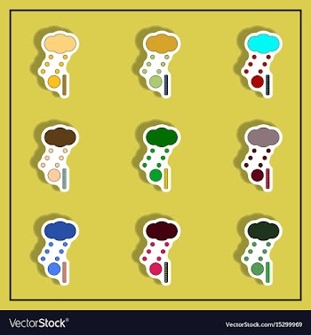 Hail and ruler sticker hail length collection vector image