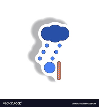 Hail and ruler sticker hail length vector image