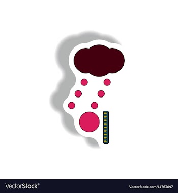 Hail and ruler sticker hail length vector image