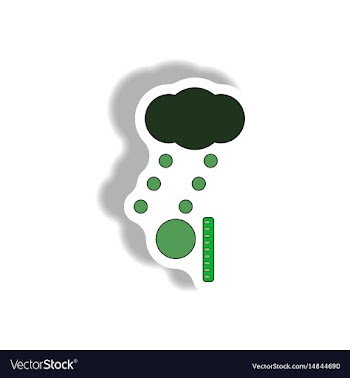 Hail and ruler sticker hail length vector image