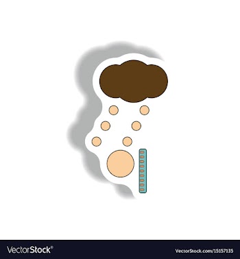 Hail and ruler sticker hail length vector image