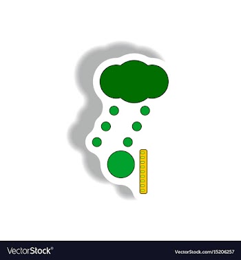Hail and ruler sticker hail length vector image
