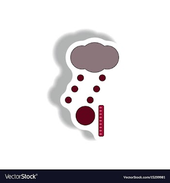 Hail and ruler sticker hail length vector image