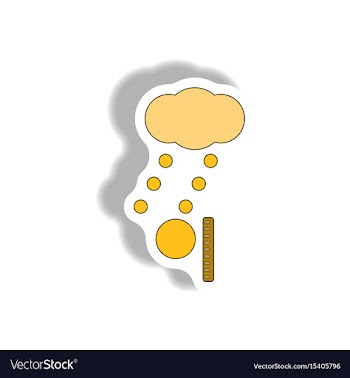 Hail and ruler sticker hail length vector image