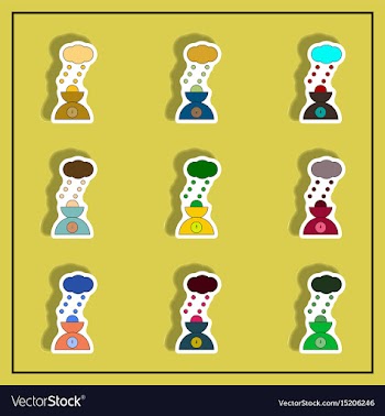 Hail and scales sticker hail weight collection vector image