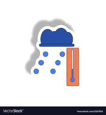 Hail and thermometer weather sticker vector image