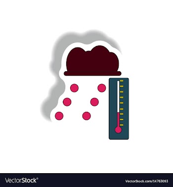 Hail and thermometer weather sticker vector image