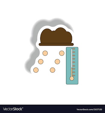 Hail and thermometer weather sticker vector image