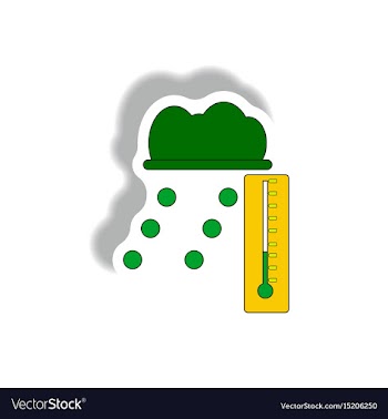 Hail and thermometer weather sticker vector image